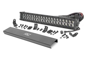 LED Light Bar - Rough Country - Dual Row, Amber DRL, 20 Inch - Black